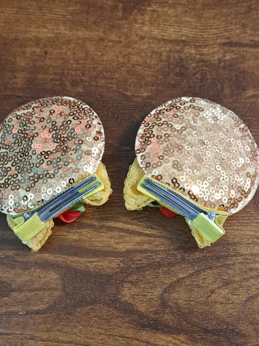 Princess Belle Gold Sequin Mouse Ear Headband and Scrunchie Set with Yellow Bow